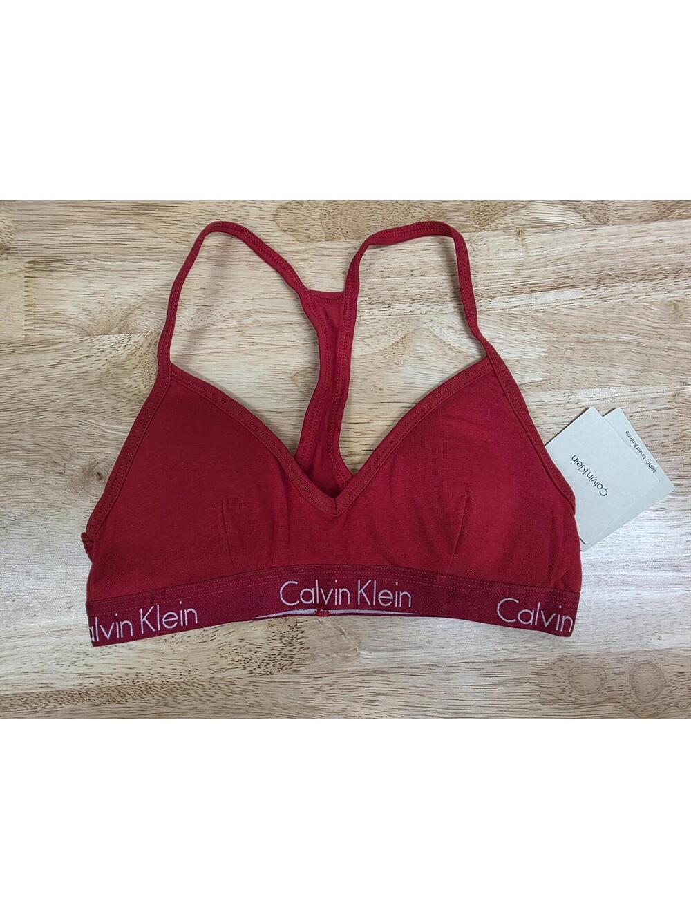 Calvin Klein Motive Cotton Lightly Lined Bralette Size S
